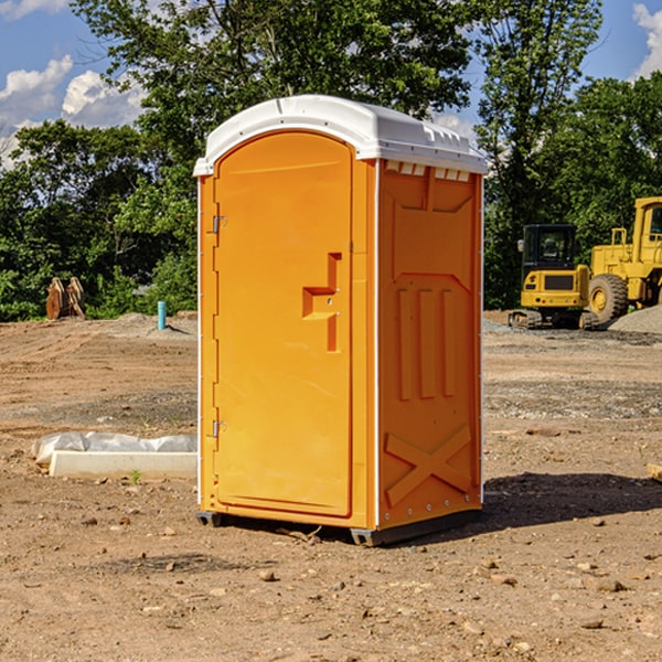 how often are the portable restrooms cleaned and serviced during a rental period in Chapin Illinois